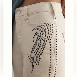 Anthropologie Pilcro Slouch Mid-Rise Straight-Leg Jean NEW Embroidered 27